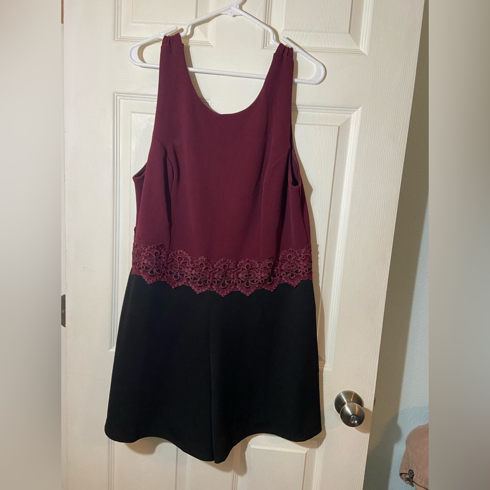 Forever 21 Burgundy and Black Romper